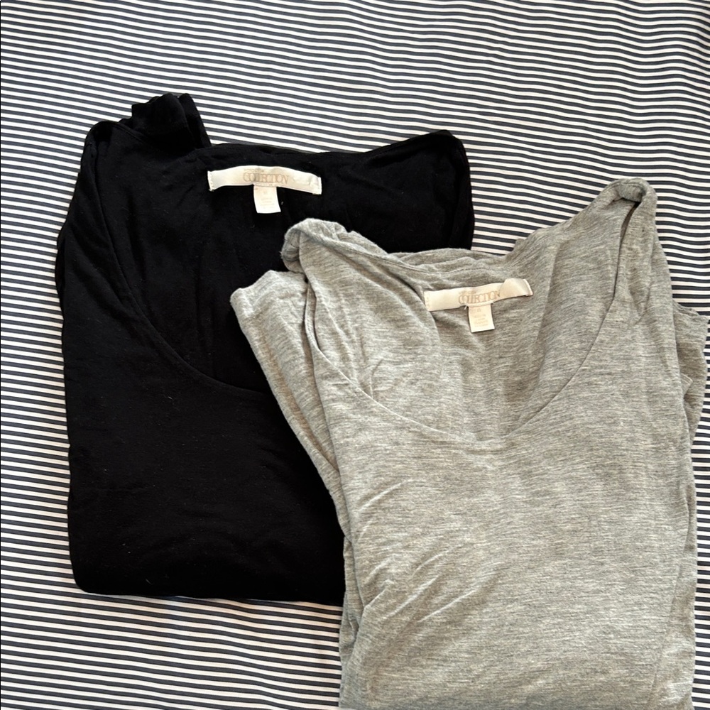 Black and Gray Long Sleeved T-Shirts - set of 2